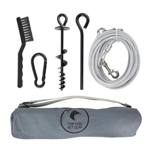 Juego de estacas resistentes para perros con cepillo de