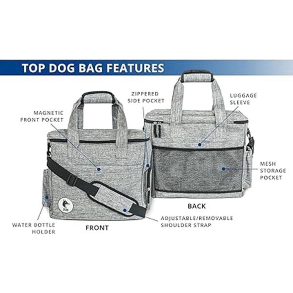 Top Dog Pet Gear Bolsa de viaje gris para suministros