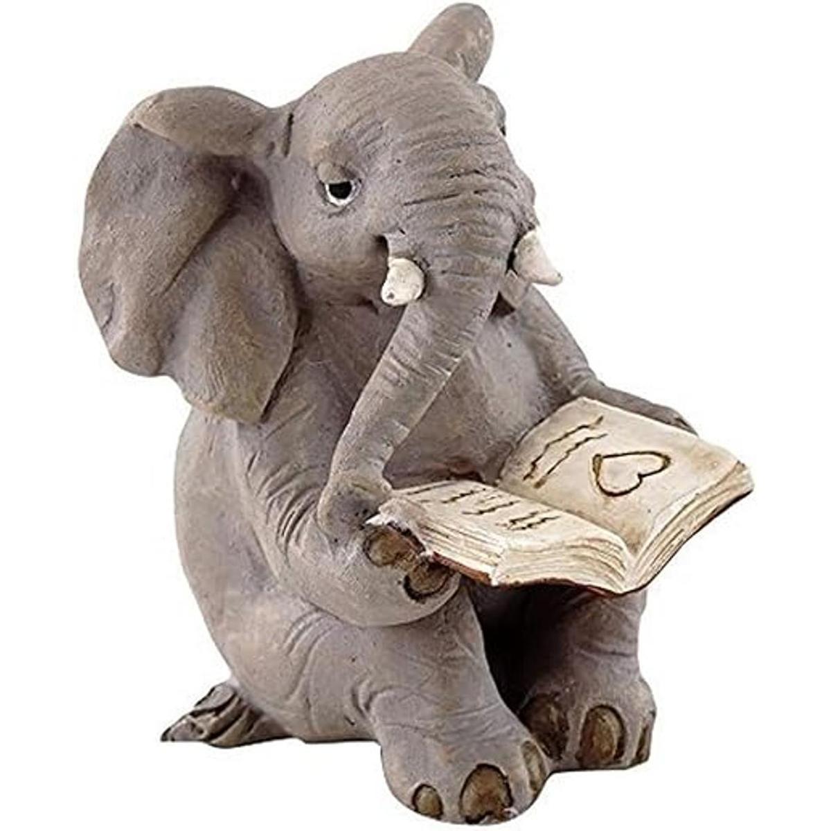 Top Collection Libro de lectura de elefante de jardín en