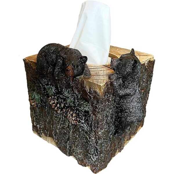 Cubierta decorativa para caja de pañuelos cuadrada de oso_1