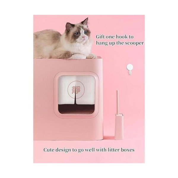 Cuchara de arena para gatos con soporte para carrito