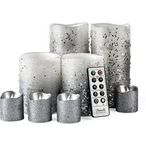 Furora LIGHTING Velas sin llama plateadas con control_1