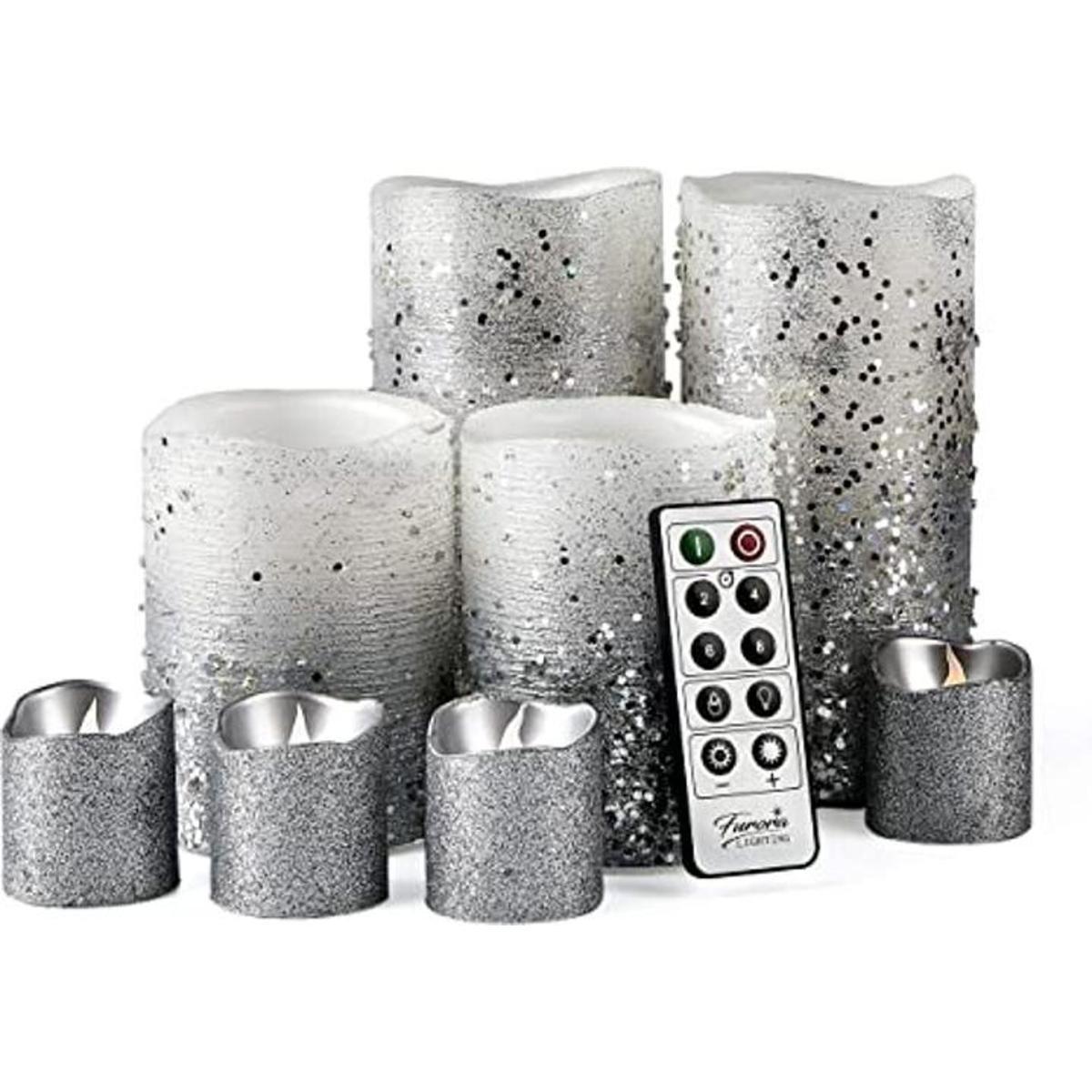 Furora LIGHTING Velas sin llama plateadas con control