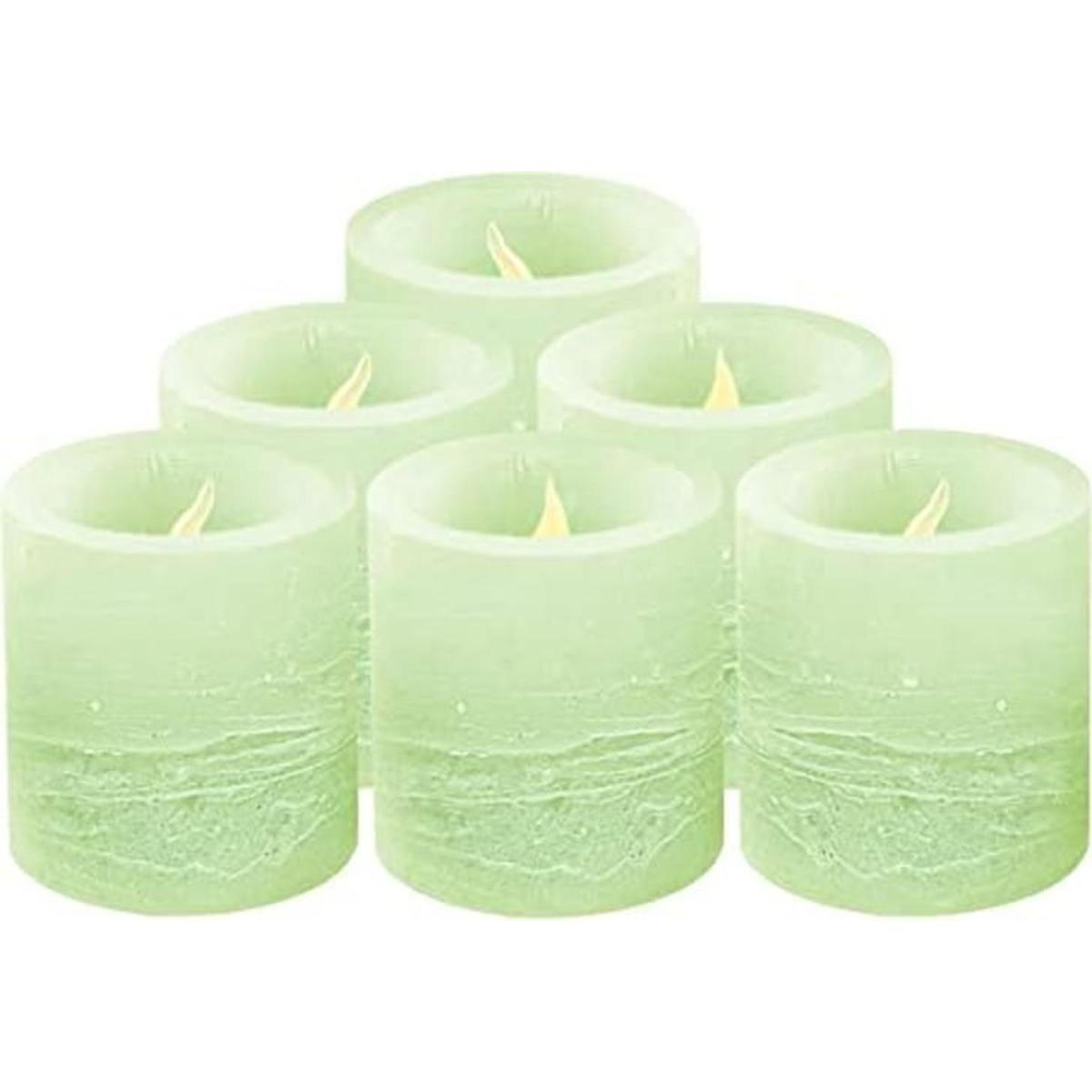 Furora LIGHTING Velas votivas LED verdes paquete de 6