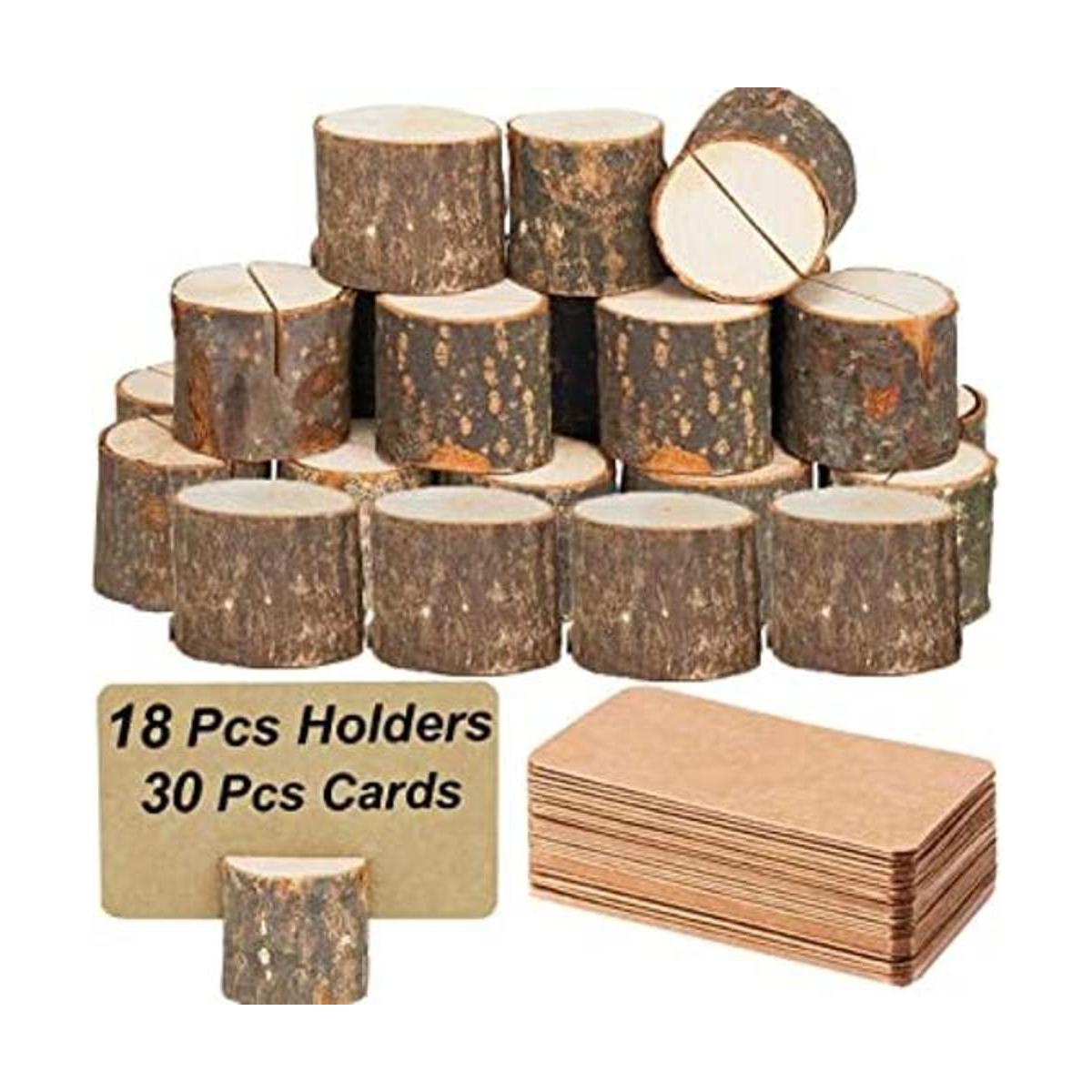 Toncoo 18 soportes para tarjetas de madera de primera