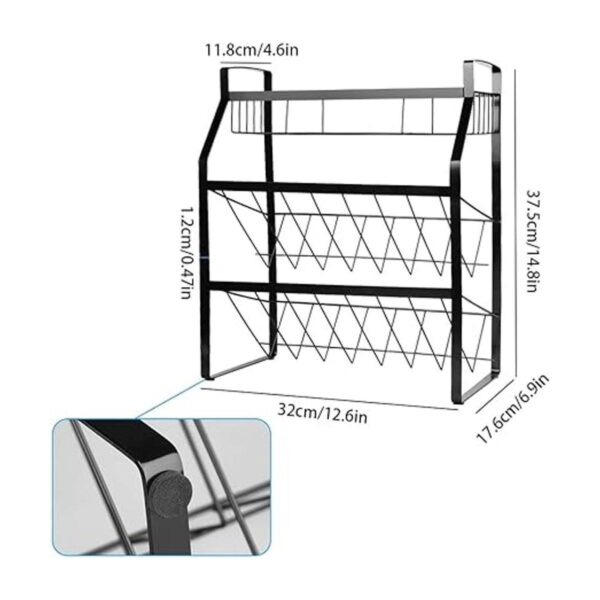 Estante organizador de especias de cocina de 3 niveles