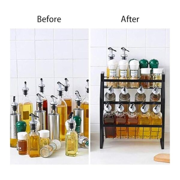 Estante organizador de especias de cocina de 3 niveles