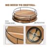 Paquete de 2 organizadores Lazy Susan de madera de acacia_3