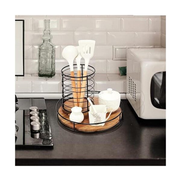 Tocadiscos de madera de acacia Lazy Susan de 12.5