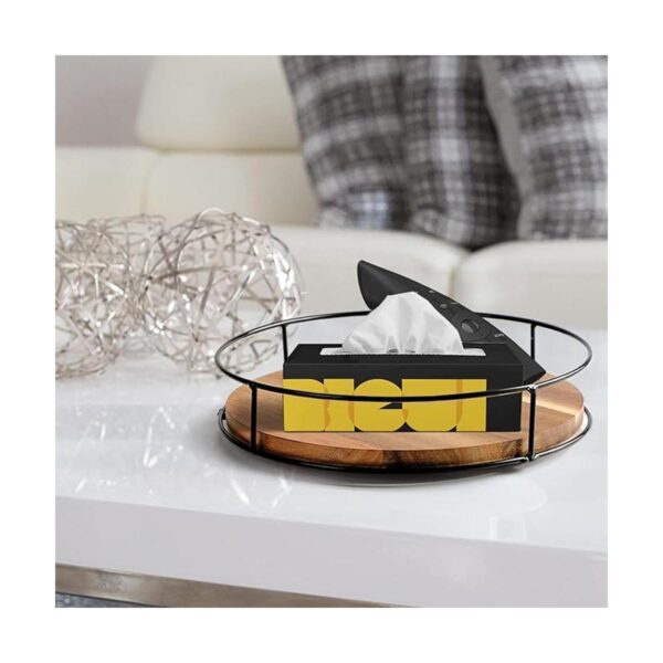 Paquete de 2 organizadores Lazy Susan de madera de acacia_6