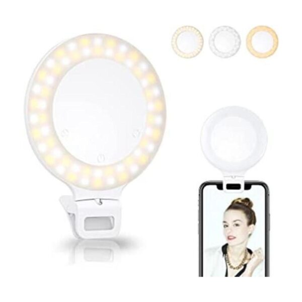 Luz de anillo para selfie control táctil con clip_1