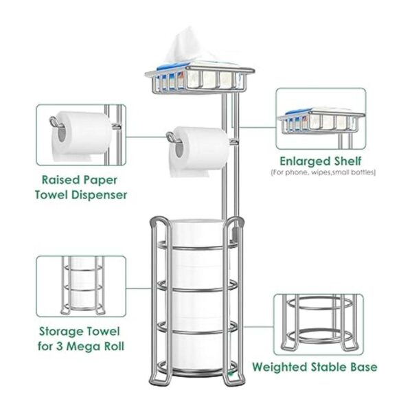 TomCare Soporte de papel higiénico para el inodoro con 4_4