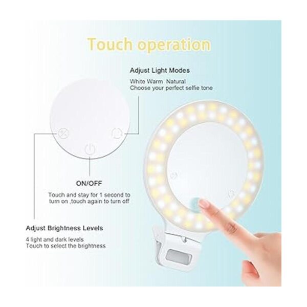 Luz de anillo para selfie control táctil con clip_2