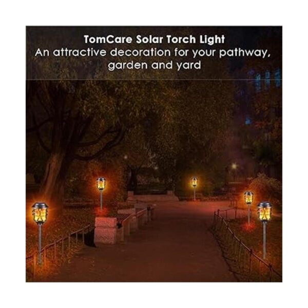 TomCare Luces solares de metal con antorcha solar