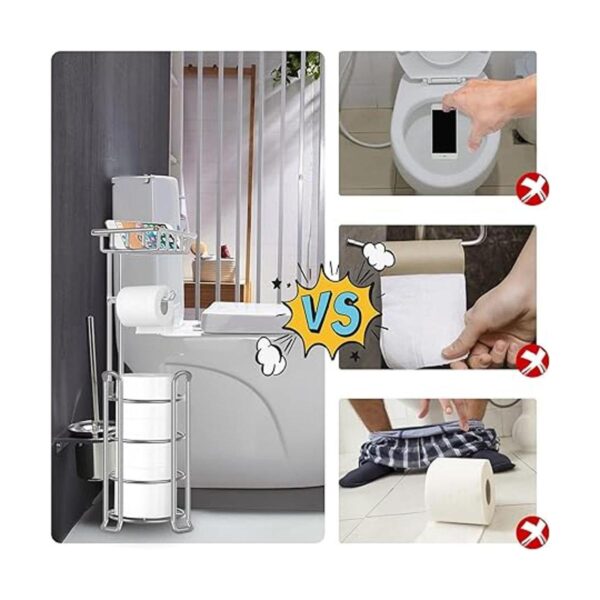 TomCare Soporte de papel higiénico para el inodoro con 4_5