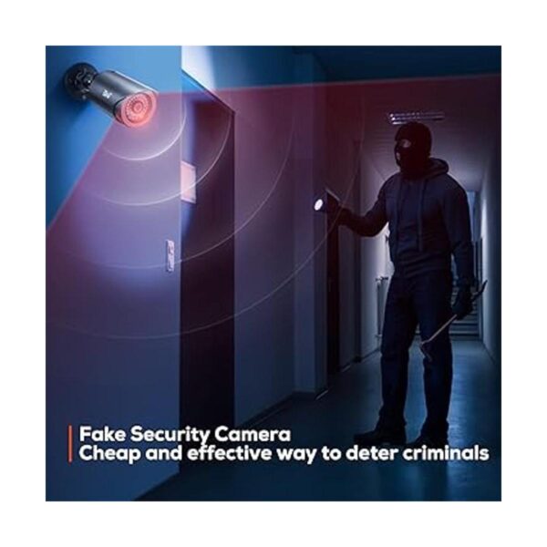 BNT Cámara de seguridad falsa ficticia con una luz LED_4