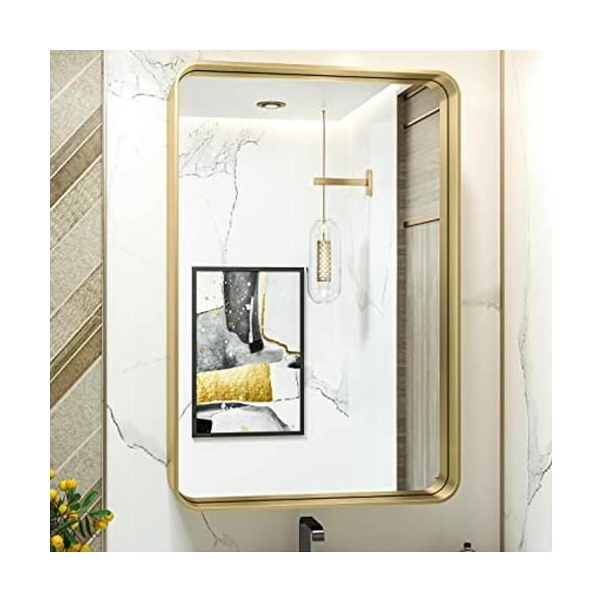 TokeShimi Espejo de baño dorado para pared de 24 x 36