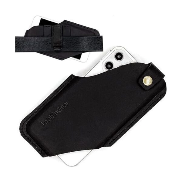 TobbinGear Funda de cuero para teléfono celular con clip_1