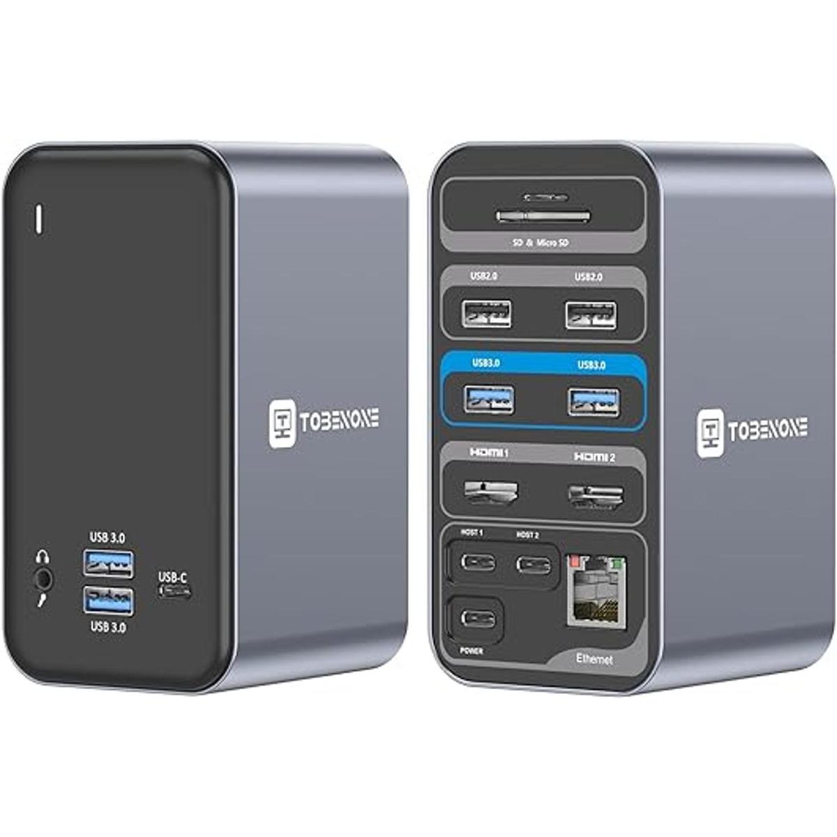 Estación de acoplamiento USB C de doble monitor para