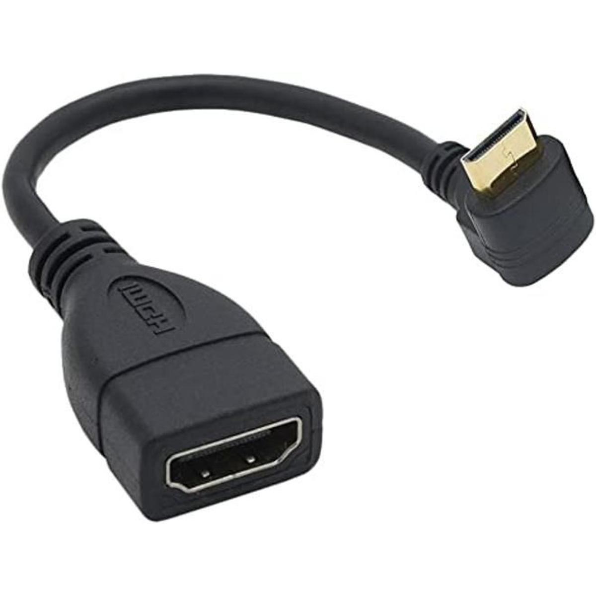 Mini HDMI a HDMI de 5.9 in de 90 grados de ángulo mini