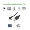Mini adaptador USB de ángulo recto de 1.64 pies USB A