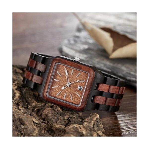 Mens Wooden Watch Analog Quartz Movement Handcraft