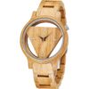 Colorful Wooden Watch Mens Skeleton Dial Full Wood Quartz