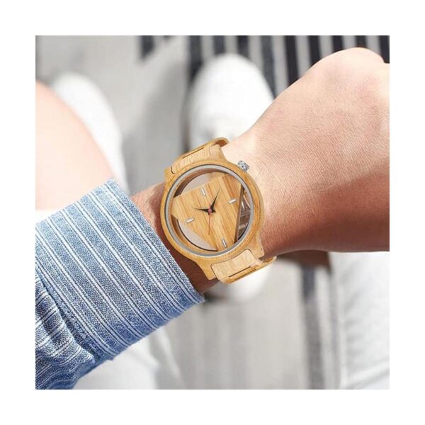 Colorful Wooden Watch Mens Skeleton Dial Full Wood Quartz
