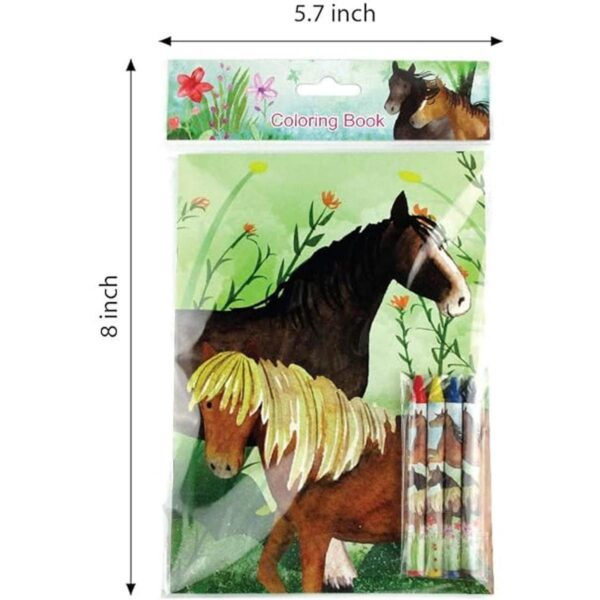 TINYMILLS Juego de libros para colorear de caballos y