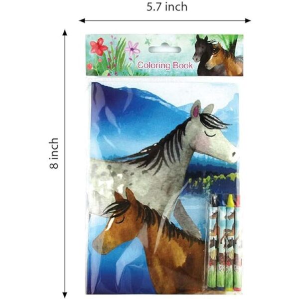TINYMILLS Juego de libros para colorear de caballos y