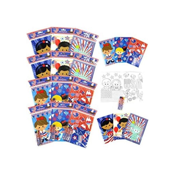 Juego de libros patrióticos para colorear con crayones_1