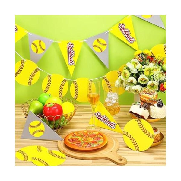 4 piezas de decoración de fiesta de sóftbol pancartas