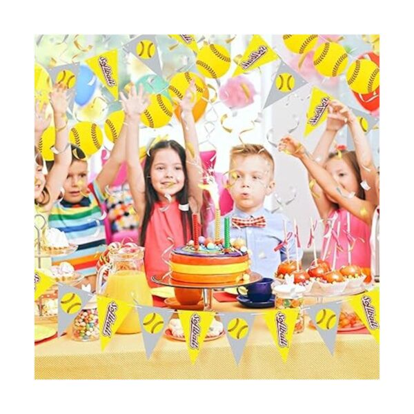 4 piezas de decoración de fiesta de sóftbol pancartas