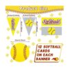 4 piezas de decoración de fiesta de sóftbol pancartas