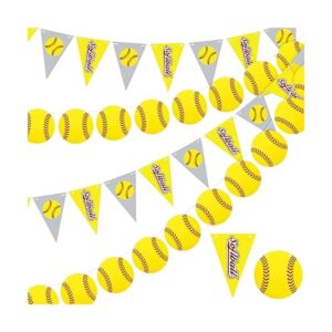 4 piezas de decoración de fiesta de sóftbol pancartas