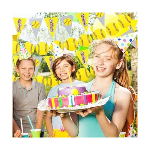 4 piezas de decoración de fiesta de sóftbol pancartas