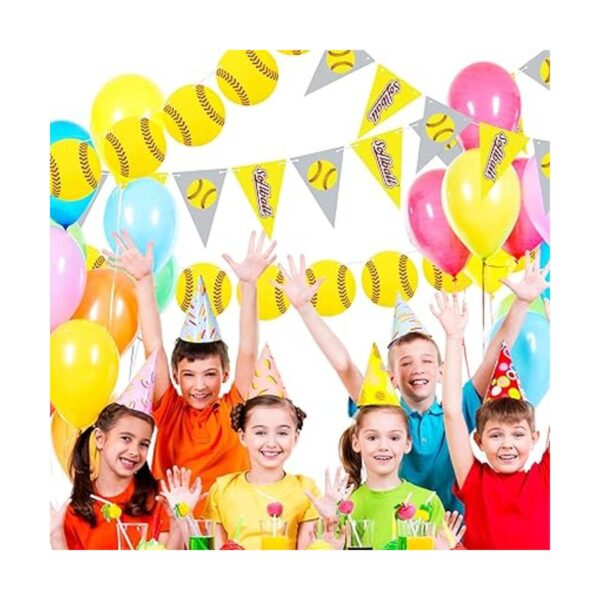 4 piezas de decoración de fiesta de sóftbol pancartas
