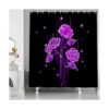 FuShvre Cortina de ducha con diseño de rosas moradas y