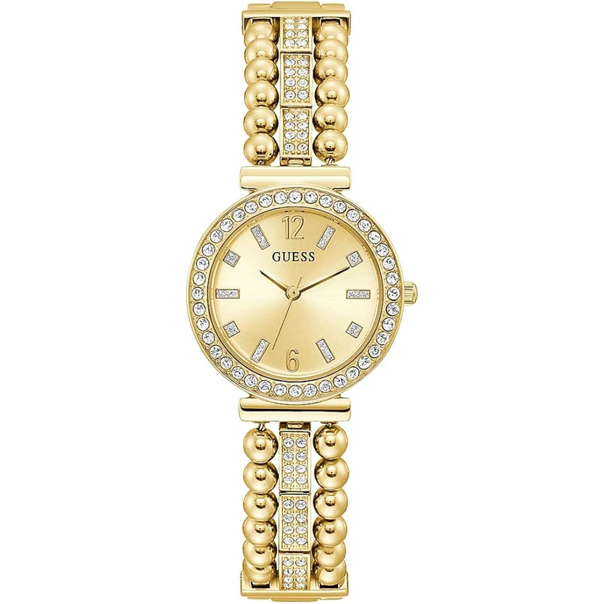 GUESS Reloj de bola y cristal de 1.181 in para mujer caja