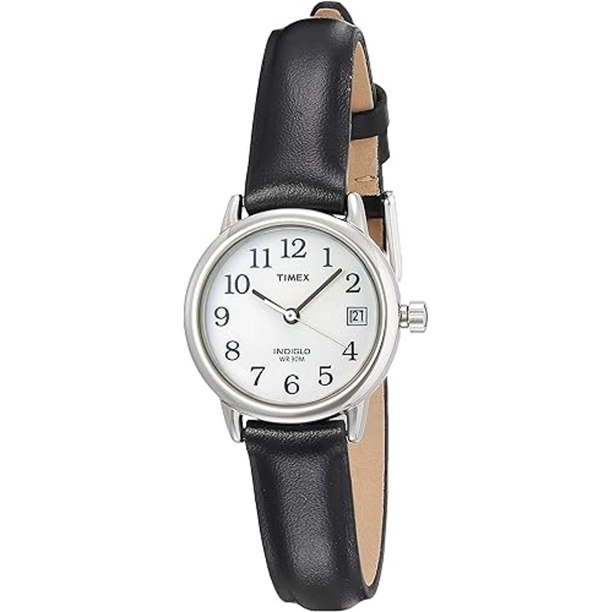 Timex Reloj analógico básico de cuarzo con correa de cuero