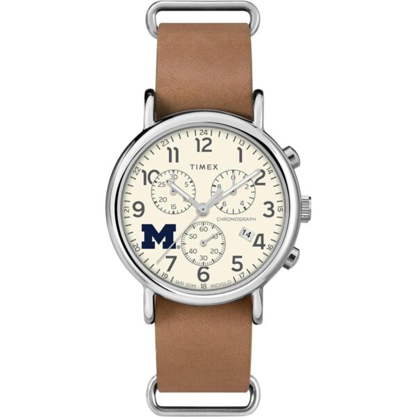 Timex Tribute Collegiate Weekender Chrono Correa de cuero_1