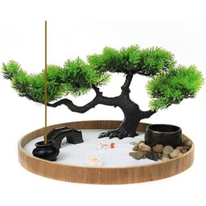 Jardín zen japonés para escritorio kit de arena de jardín_1
