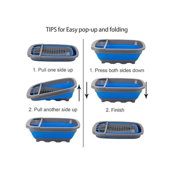 Estante plegable para secar platos con escurridor