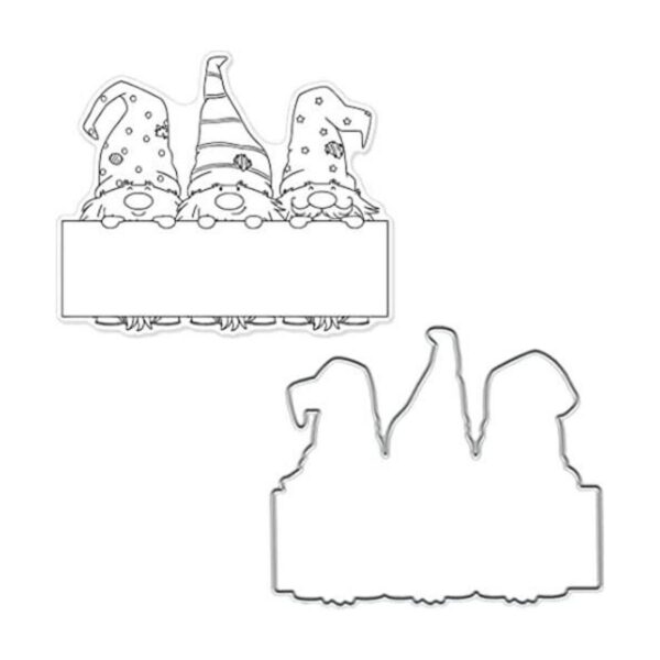 Sellos y troqueles de gnomos para hacer tarjetas sello_1