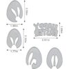 Huevos de Pascua de metal para hacer tarjetas orejas de_2