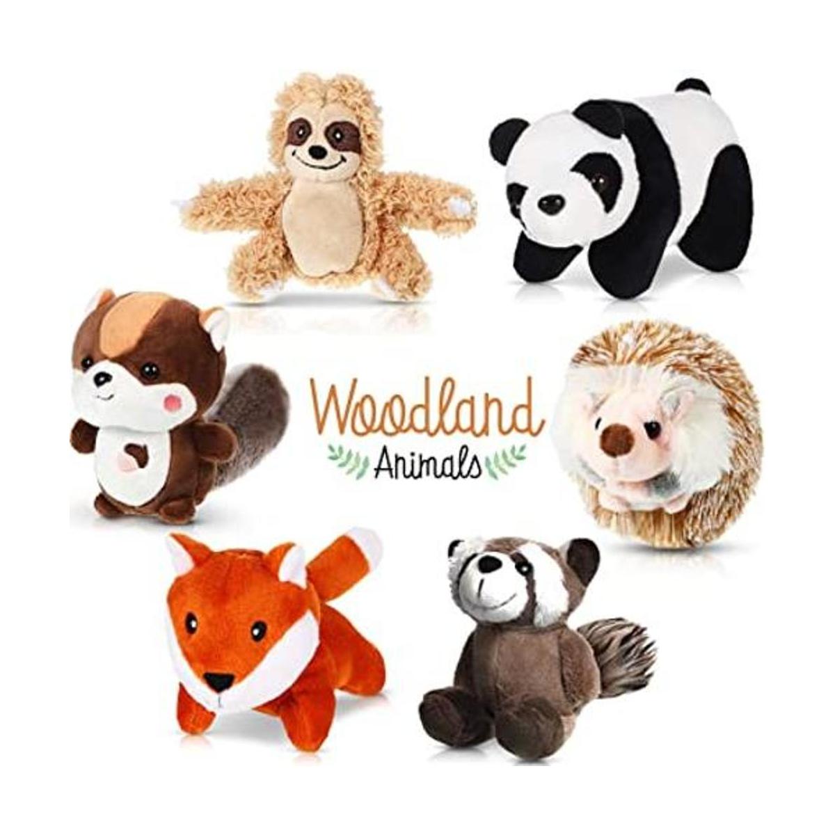 Juego de 6 juguetes de peluche de animales de la selva