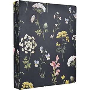 Carpeta de 3 anillas con tapa dura de flores 1.0 in_1
