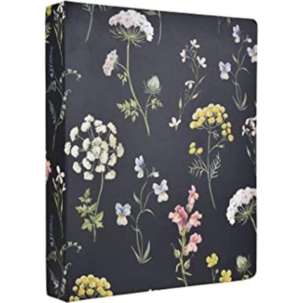 Carpeta de 3 anillas con tapa dura de flores 1.0 in_1