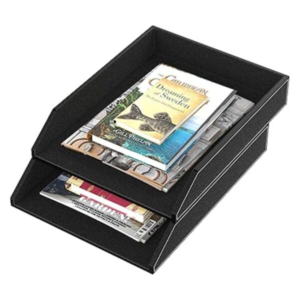 Thipoten Bandeja de cuero para cartas organizador de_2
