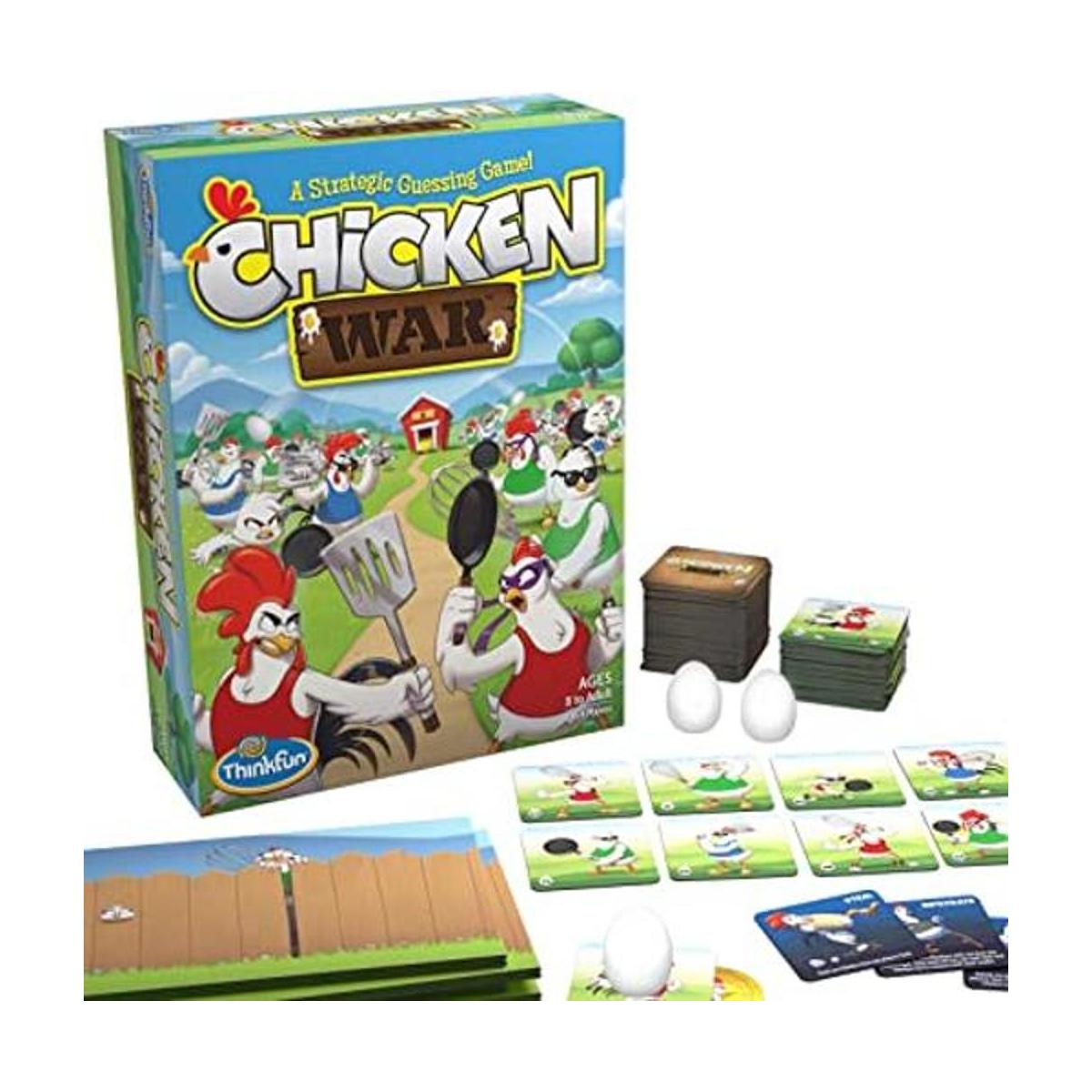 Juego de guerra de pollo ThinkFun y Brainteaser para niños